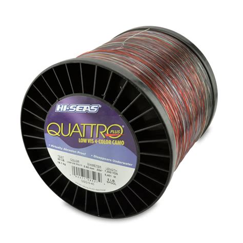 Hi-Seas Quattro Monofilament Line, 4 Color Camouflage, 40 Pound Test, 5 ...