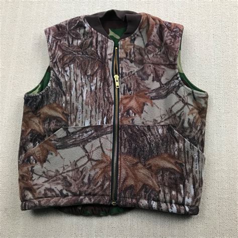 VINTAGE Realtree Camo Vest Mens Large Reversible Flee… - Gem