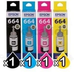 ORIGNL EPSON 664 L360 PRINTER INK Black + Tri Color Combo Pack Ink ...