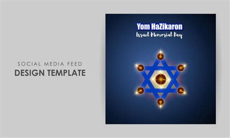 Vector illustration of israel memorial day social media story feed ...