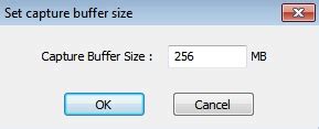 Setting internal capture buffer size
