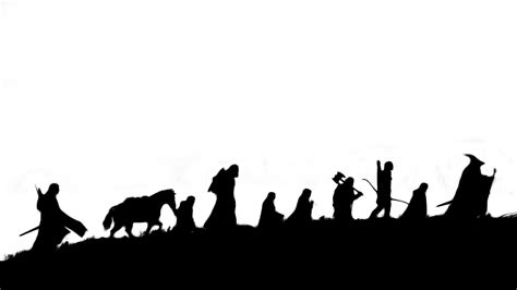 Silhouette the lord of rings fellowship ring wallpaper | (118769) - silhouette of the fellowship of the ring