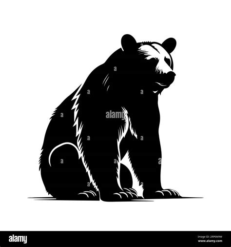 Bear icon. Bear silhouette. Black symbol of a sitting bear. Vector illustration Stock Vector ...