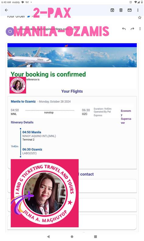 Successfully BOOKED&CONFIRMED Flights Manila to Ozamiz, Philippine ...