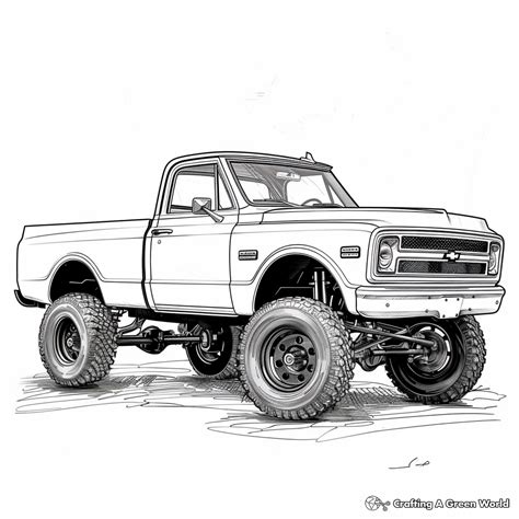 Old Lifted Truck Coloring Pages