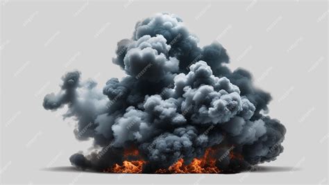 Thick cloud of smoke with fire fire explosion | Premium AI-generated PSD