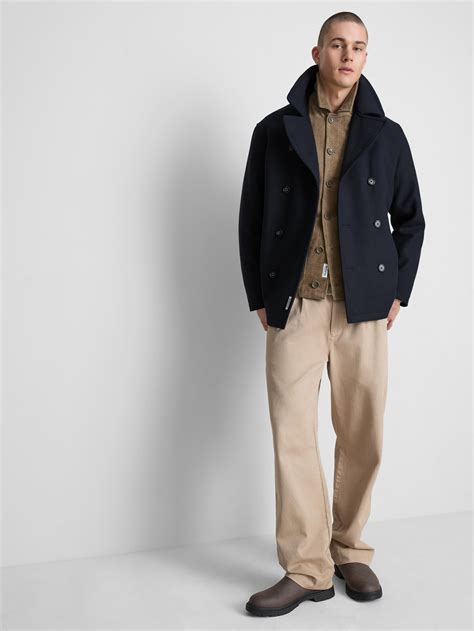 Mens Navy The Stronghold Double Breasted Pea Coat | Primark