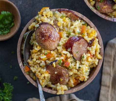Kielbasa And Rice Dishes QUICK & EASY CHEESY SAUSAGE AND RICE SKILLET