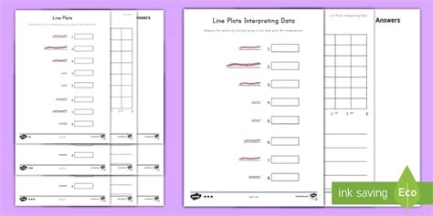 Worms Line Plot Interpreting Data Differentiated Worksheet / Worksheets