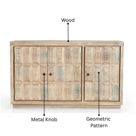 Jereth Wooden 3 Door Sideboard | From Shekhawati