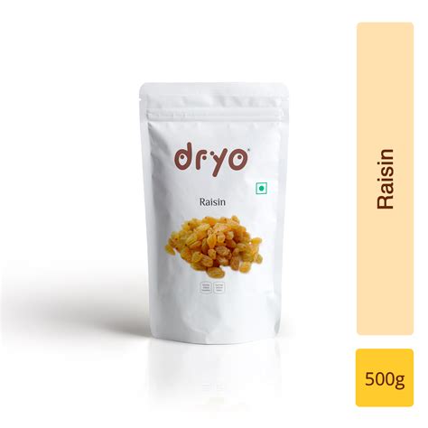 Dryo Premium Natural Healthy Raisin/ Kishmish Plastic Pouch, 500 gm ...