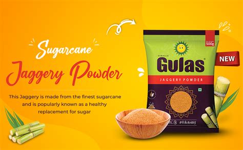 Gulas Jaggery Powder Pouch, 500G | Easily soluble | Dust free | No ...