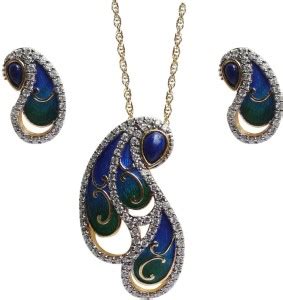 Jewel Ace Sterling Silver Green, Blue Jewellery Set Price in India ...