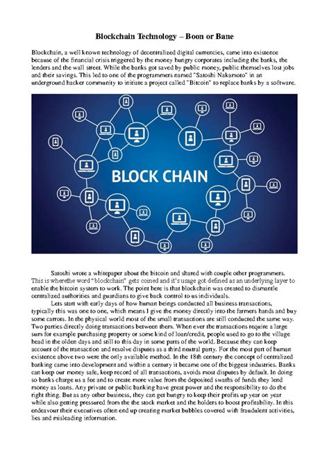 Blog - Desca - Blockchain Technology – Boon or Bane Blockchain, a well ...