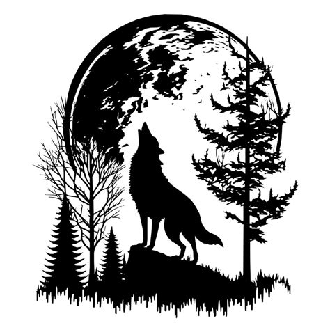 Wolf Howling at Moon in Wilderness – Creative Meadow