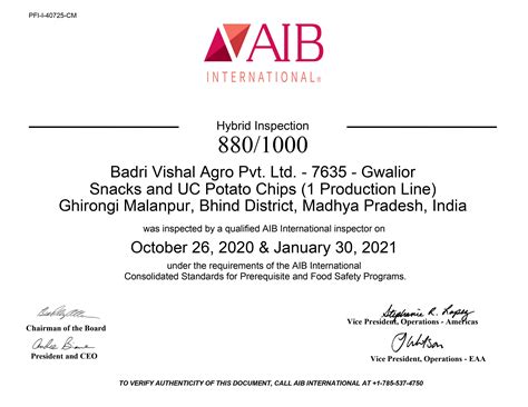 Certificate | Badri Namkeen