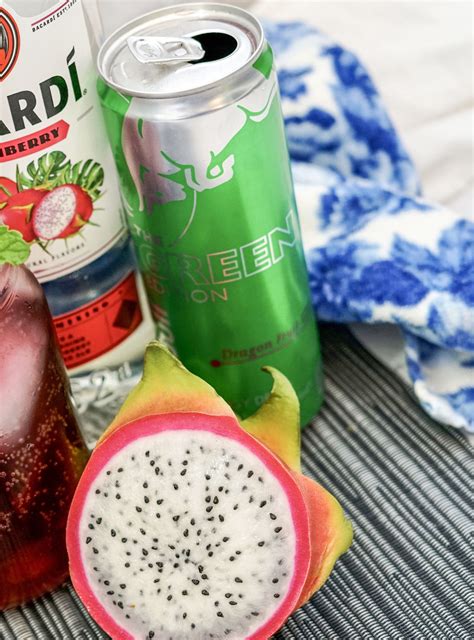 Dragon Fruit Red Bull Rum - Cocktails and Appetizers