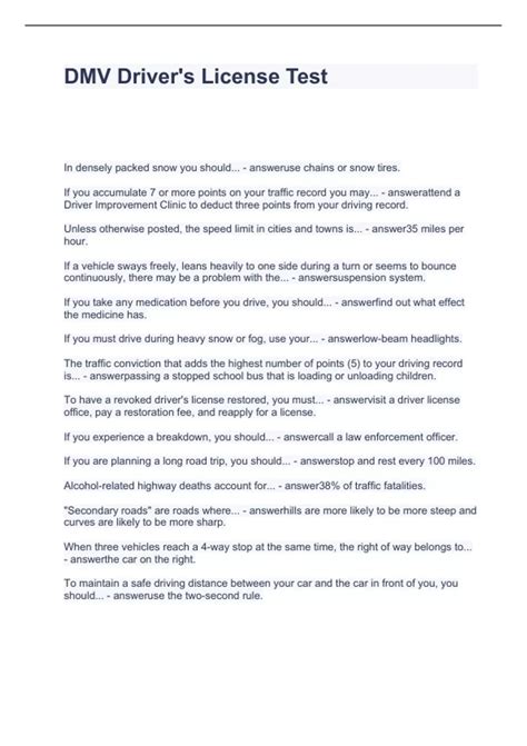 Image result for Driver License Test Questions