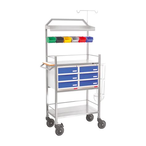 GK 3000 Crash Cart by Geeken with SS Frame and Lockable Storage