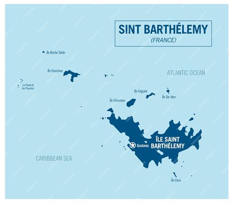 Premium Vector | Saint Barthelemy island map France Detailed vector ...
