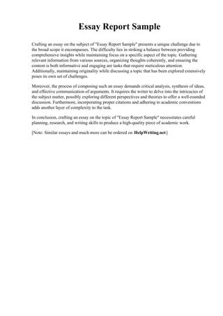 Image result for Essay Paper Report