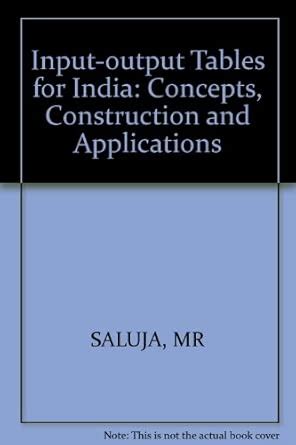 Saluja ∗input–output∗ Tables For India – Concepts Construction And ...