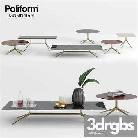 Poliform Mondrian Coffee Tables 1 3dsmax Download – 3DSky Model Free