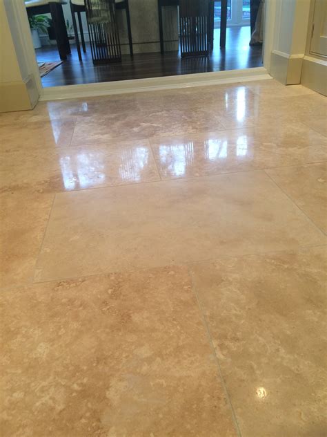 Puting the Polish back on Travertine a Tiled Floor in Blackburn - Stone ...