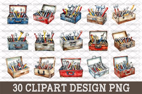 Toolbox with Many Tools Clipart Bundle Graphic by IsmamCrafts ...