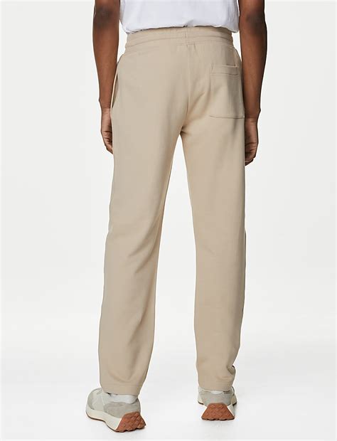 Drawstring Pure Cotton Straight Leg Joggers