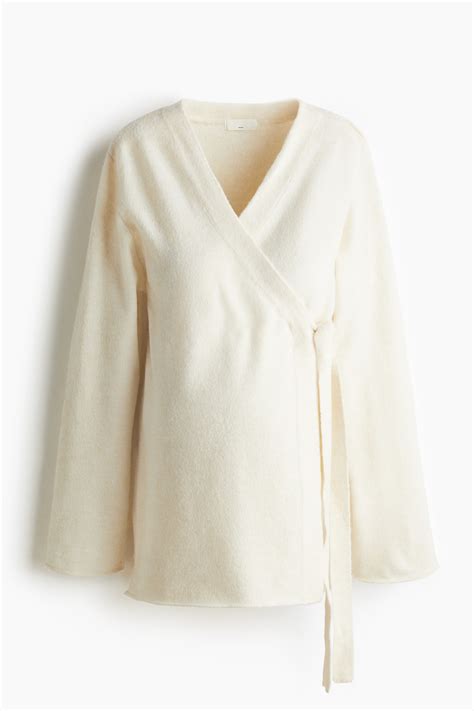 MAMA Before & After wrapover cardigan - Cream - Ladies | H&M IN