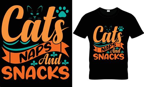 cats naps and snacks t shirt design 15634540 Vector Art at Vecteezy