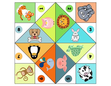 Free Printable Animal Cootie Catcher Template | FREE Printable