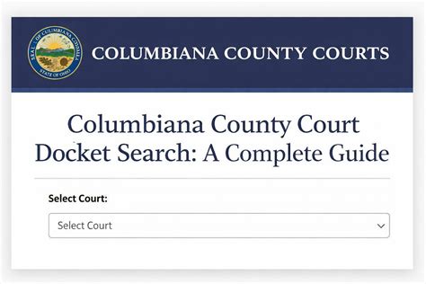 Columbiana County Court Docket Search