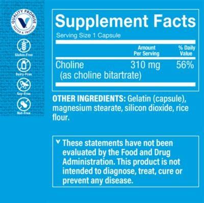 Buy The Vitamin Shoppe Choline 310MG, Once Daily Supplement for Fat ...