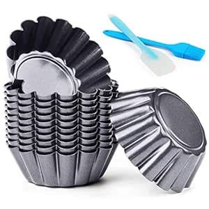 Buy FANGSUN Direct 12 Pack Mini Egg Tart Pans, Non-Stick Carbon Steel ...