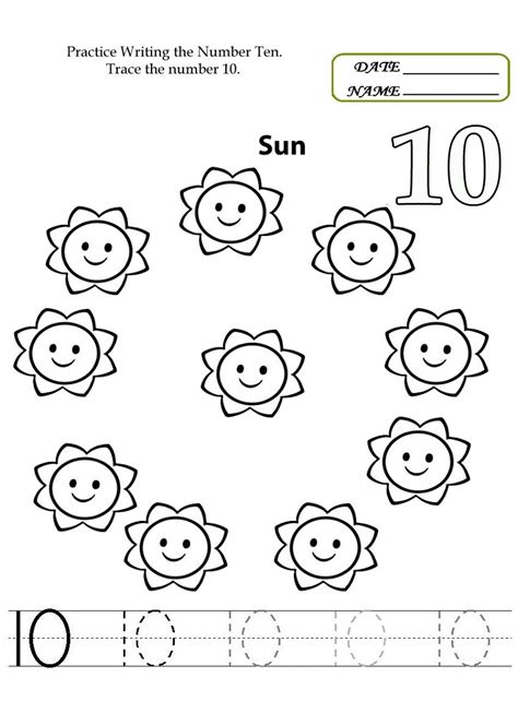 Number 10 Worksheets for Preschool | Activity Shelter