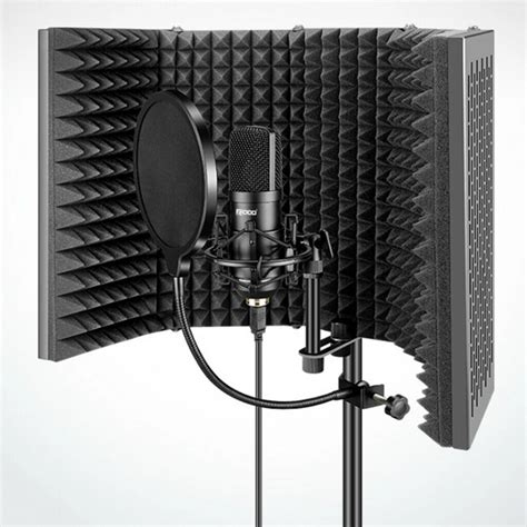 Adjustable-5-Panel-Microphone-Isolation-Shield-Foldable-Studio ...