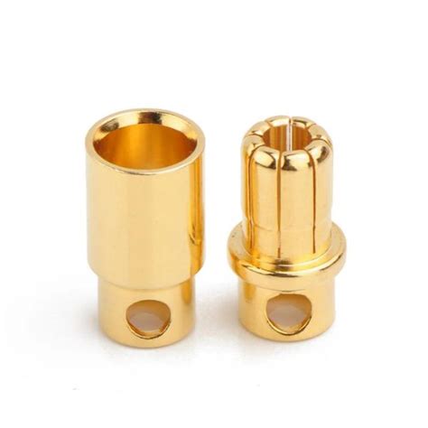 8mm Gold Plated Bullet Connector Male-Female Pair – Aerobots