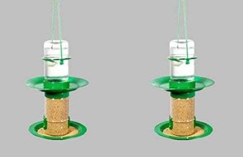 Amijivdaya 2 in 1 Small Bird Food and Water Feeder Double Decker (Pack ...