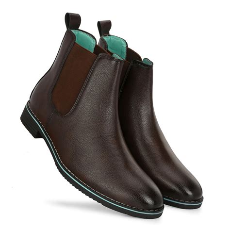 NOAK HANDCRAFTED BROWN FINE MILD GRAIN VEGAN LEATHER CHELSEA BOOT