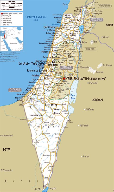 Detailed roads map of Israel with all cities and airports | Vidiani.com | Maps of all countries ...