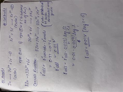 Write cell reaction and calculate E° for the cell : Zn | Zn2+ (1 M ...