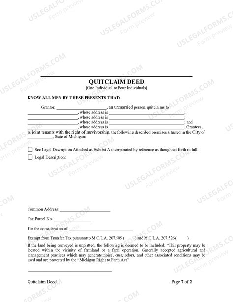 Wayne Michigan Quitclaim Deed - Wayne county michigan quit claim deed ...