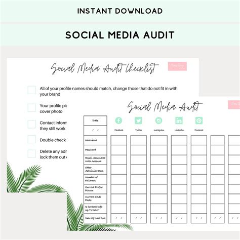 Social media audit worksheet for help with social media etsy uk – Artofit