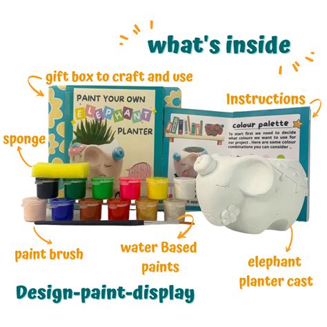 DIY Elephant Planter | Paint Your Own Elephant Planter – DIY Kit for ...