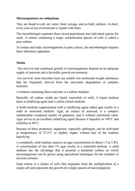 Microorganisms techniques - Microorganisms are ubiquitous. They are ...
