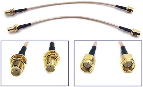 Buy 3AN Telecom Pack of 2 RF RG316 SMA Male to SMA Female Nut Bulkhead ...