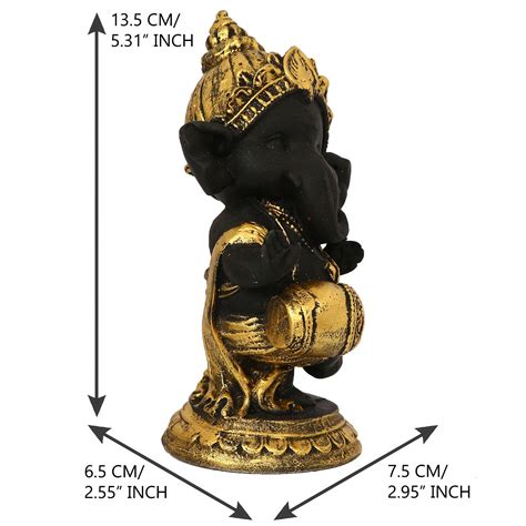 Golden and Black Lord Ganesha Dancing Avatar Decorative Showpiece ...