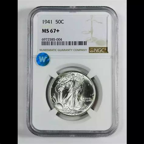 1941 Walking Liberty Half Dollar NGC MS-67+ Premium Quality!+++ Sight ...